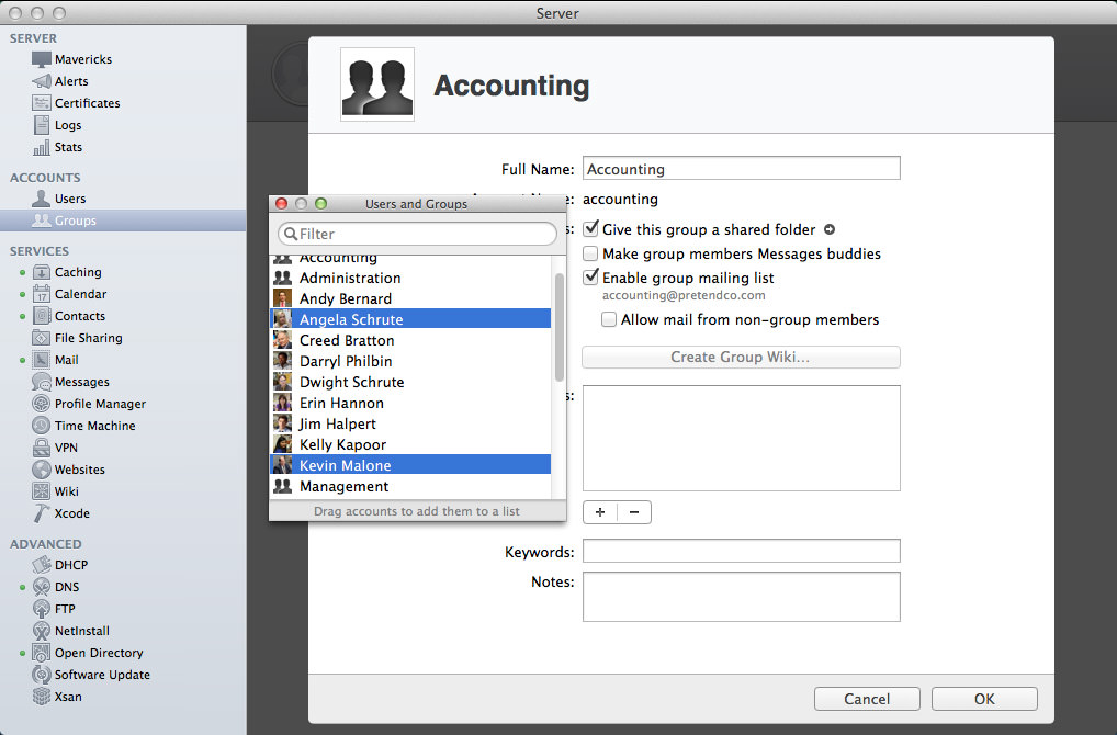 Groups: Adding Users and Groups to Accounting.