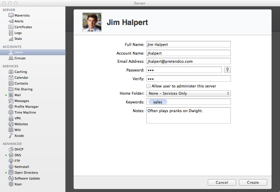 Adding a New User: Jim Halpert.